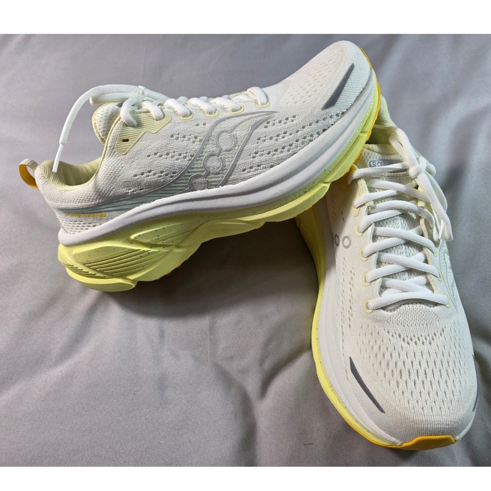 Saucony Hurricane 25 Running Shoes Womens 8.5 White Yellow S11026-144 NWOB
